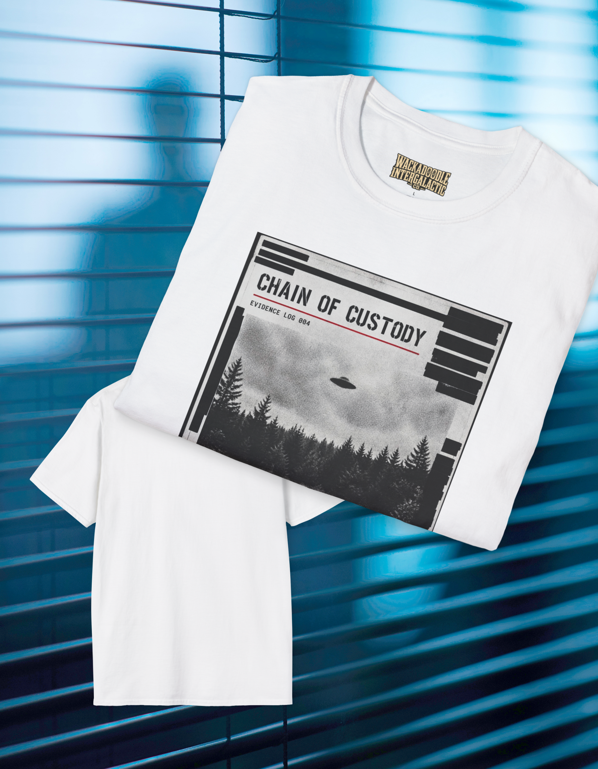 T-Shirt — 'Chain of Custody' UFO Forest Graphic Tee
