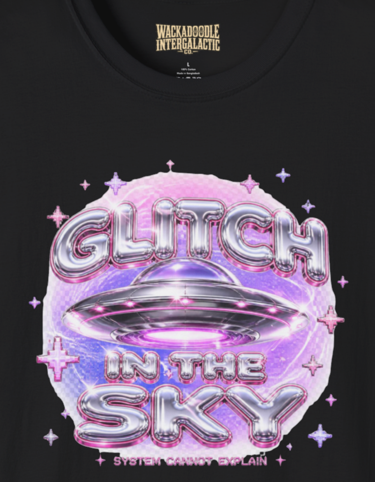 Glitch in the Sky T-Shirt — Retro UFO Vaporwave Graphic Tee