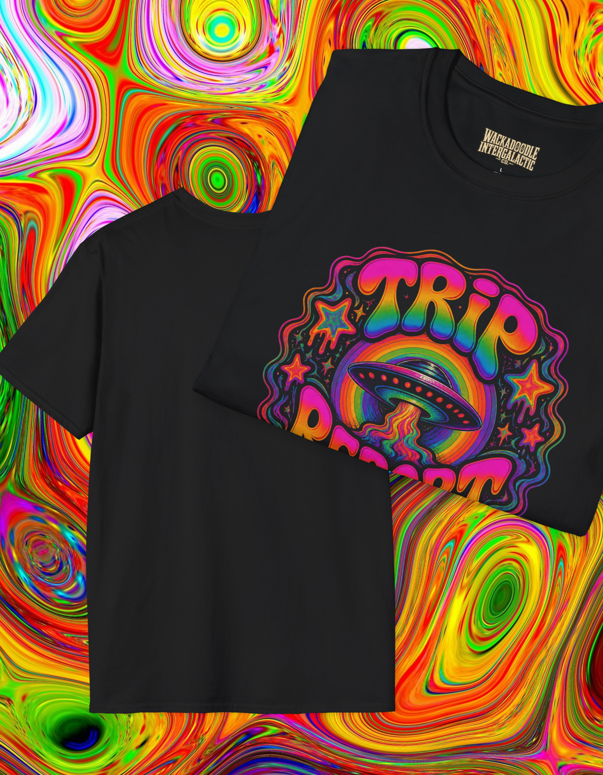 Trip Report Psychedelic T-Shirt — Rainbow Mushroom Retro Graphic Tee
