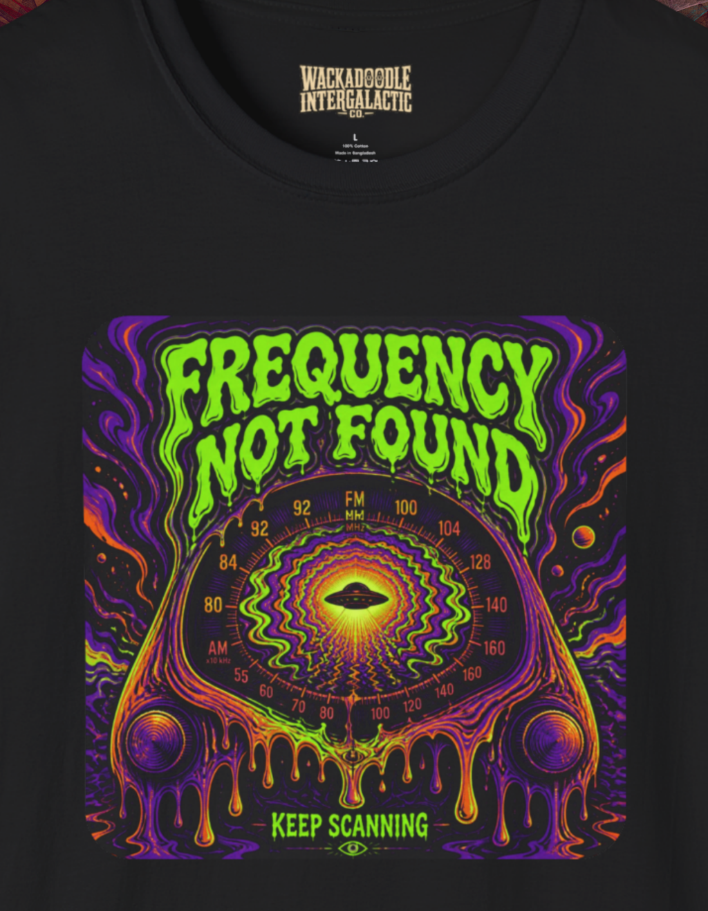 T-Shirt — 'Frequency Not Found' Psychedelic Graphic Tee