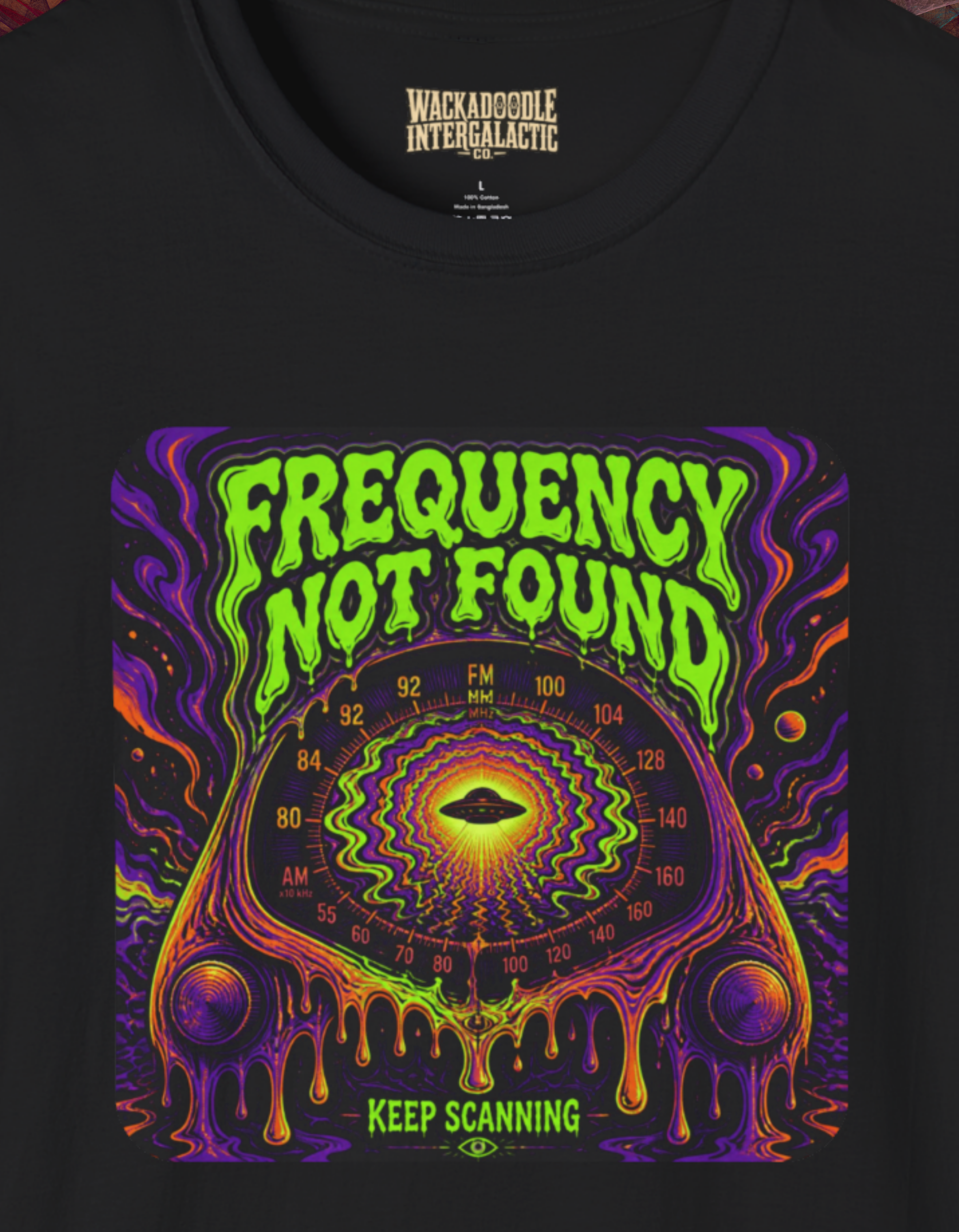 T-Shirt — 'Frequency Not Found' Psychedelic Graphic Tee