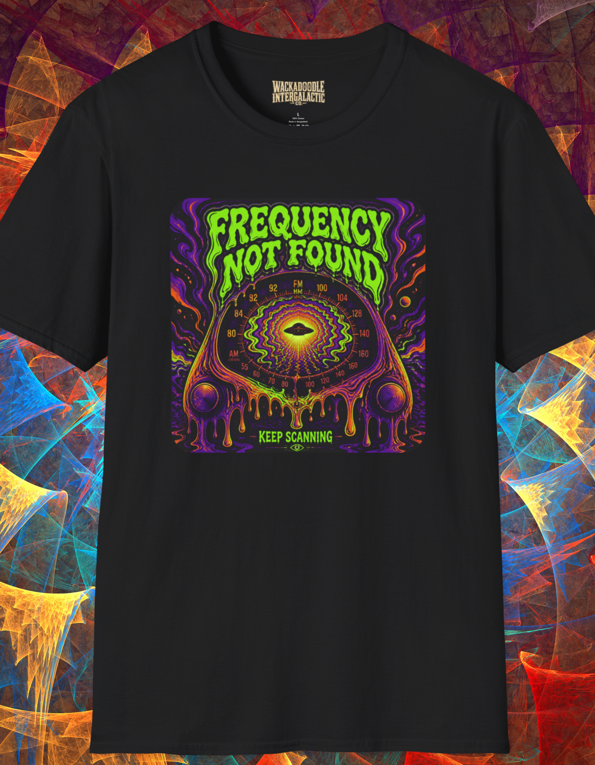 T-Shirt — 'Frequency Not Found' Psychedelic Graphic Tee
