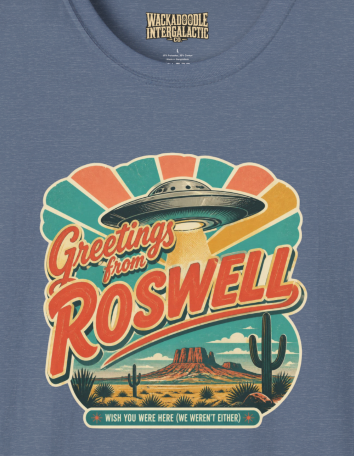 Roswell Retro UFO T-Shirt — "Greetings from Roswell" Vintage Alien Tee