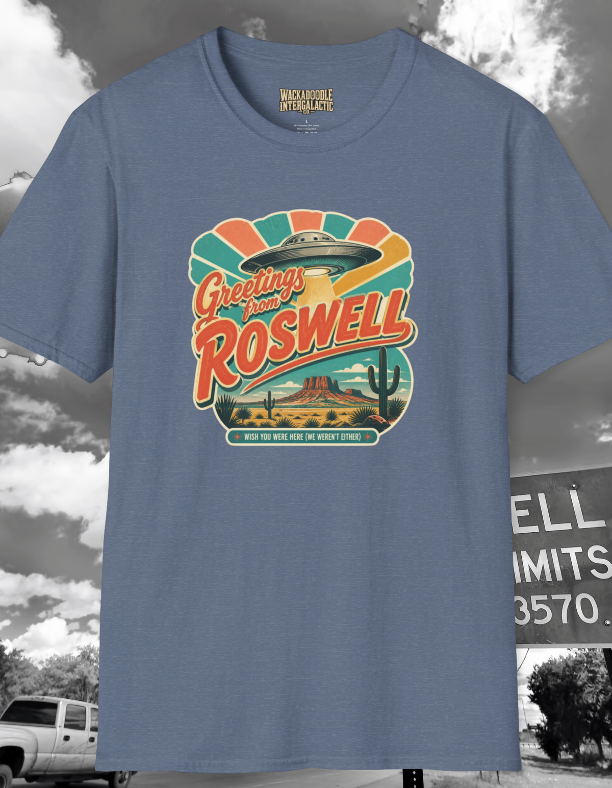 Roswell Retro UFO T-Shirt — "Greetings from Roswell" Vintage Alien Tee
