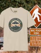 State Park of the Unexplained T-Shirt — Retro UFO Mountain Badge Tee