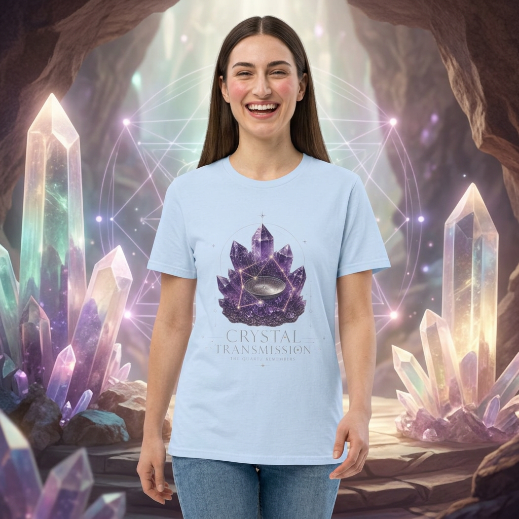 Crystal Dreamscape T-Shirt — Amethyst Lotus Galaxy Graphic