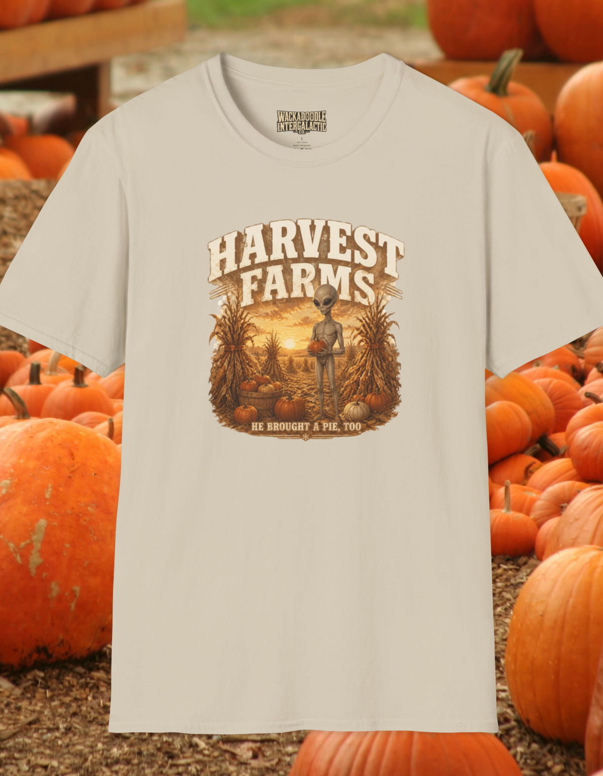 Harvest Farms Alien T-Shirt — Vintage Farm Sunset Graphic