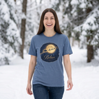 T-Shirt — 'Believe' Moon Santa & UFO Graphic Tee