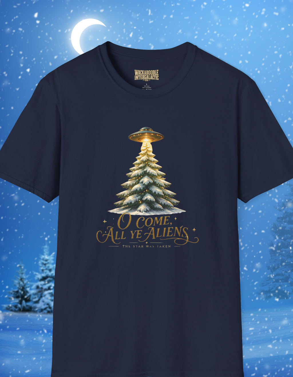 Alien Christmas Tree T-Shirt — “O Come, All Ye Aliens” Holiday Tee