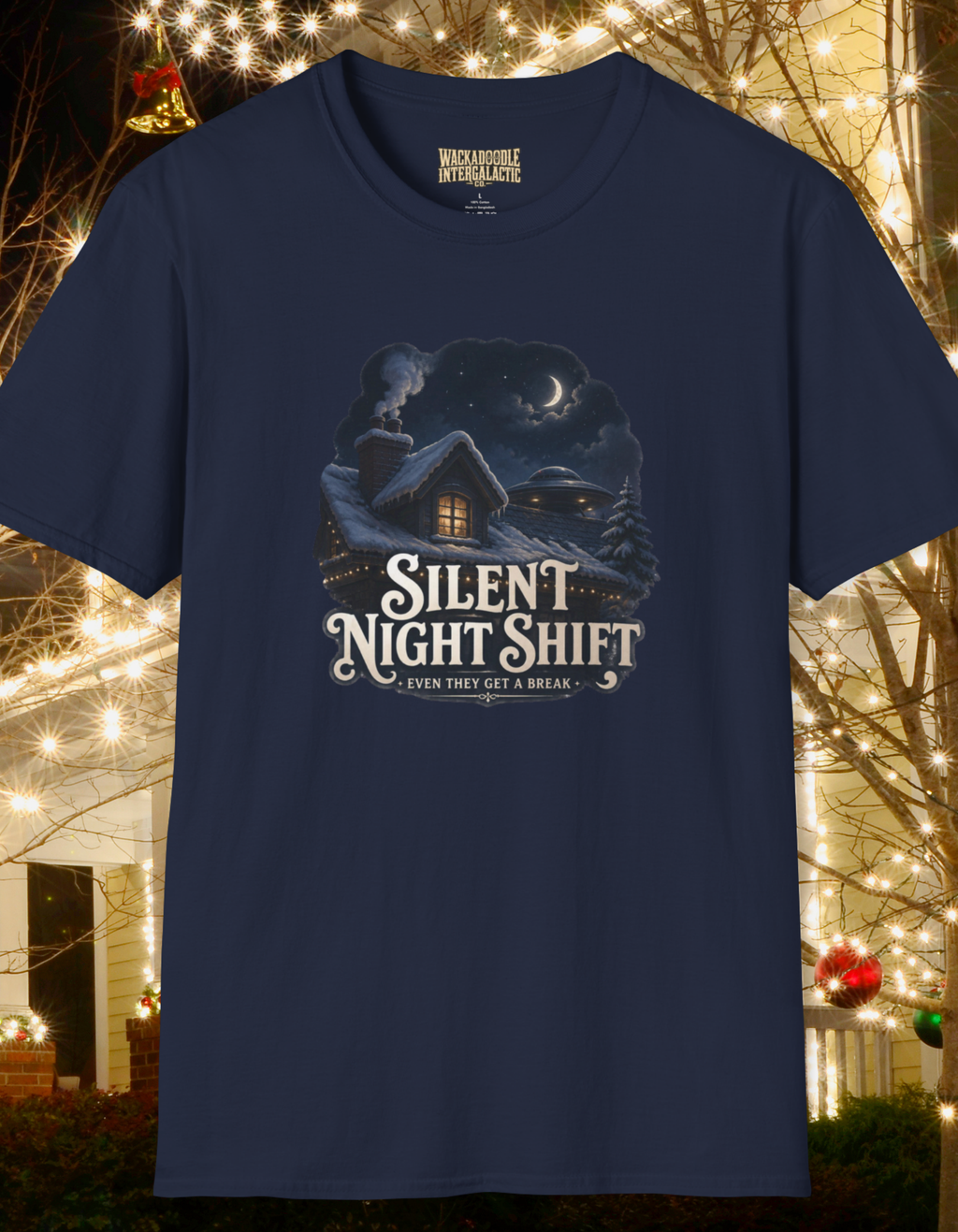 Silent Night Shift T-Shirt — UFO Christmas Tee