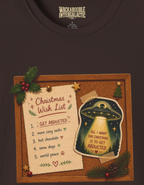 Christmas Wish List T‑Shirt – Funny Alien Abduction Holiday Tee