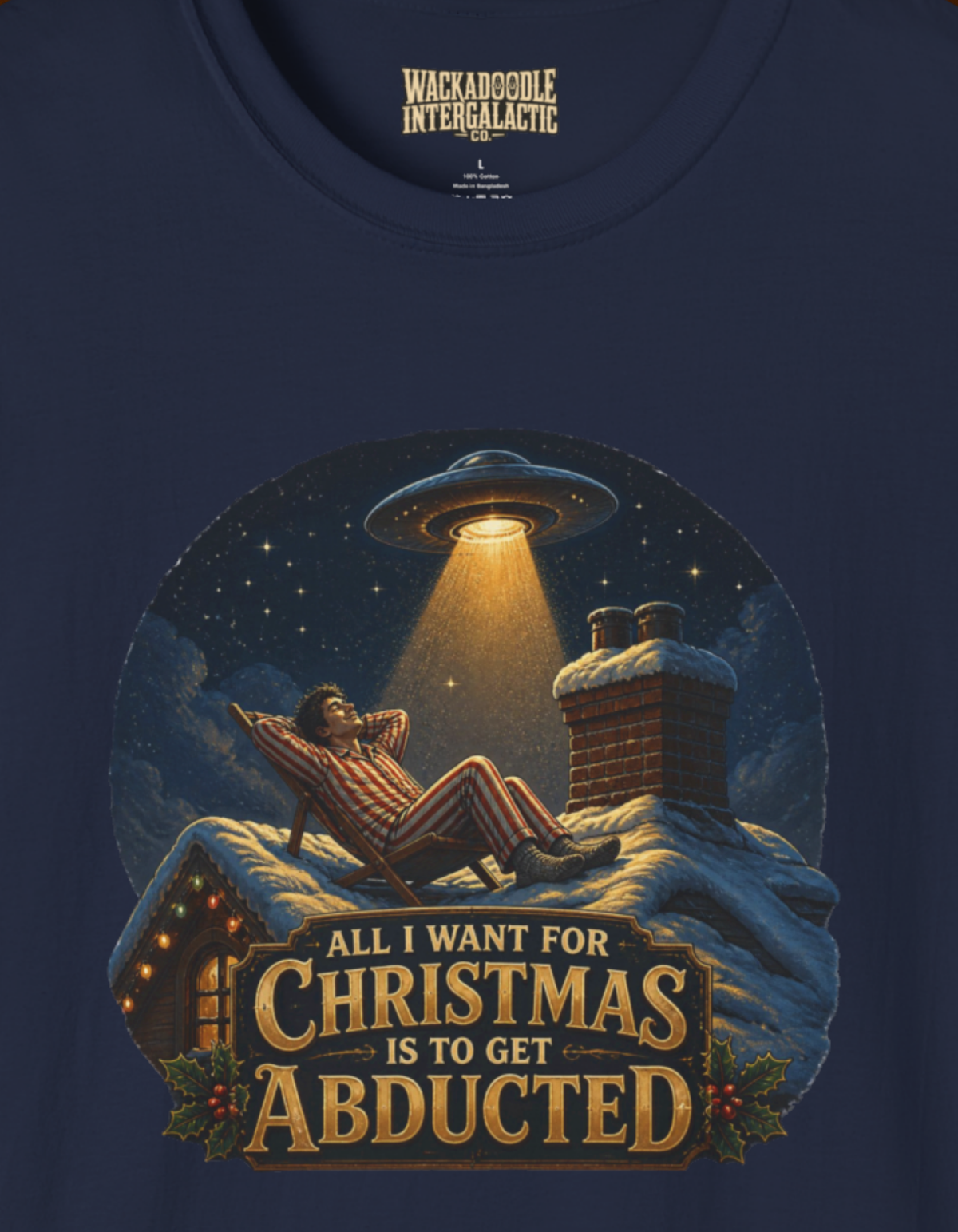 Christmas Abducted T-Shirt — Holiday UFO Funny Graphic Tee