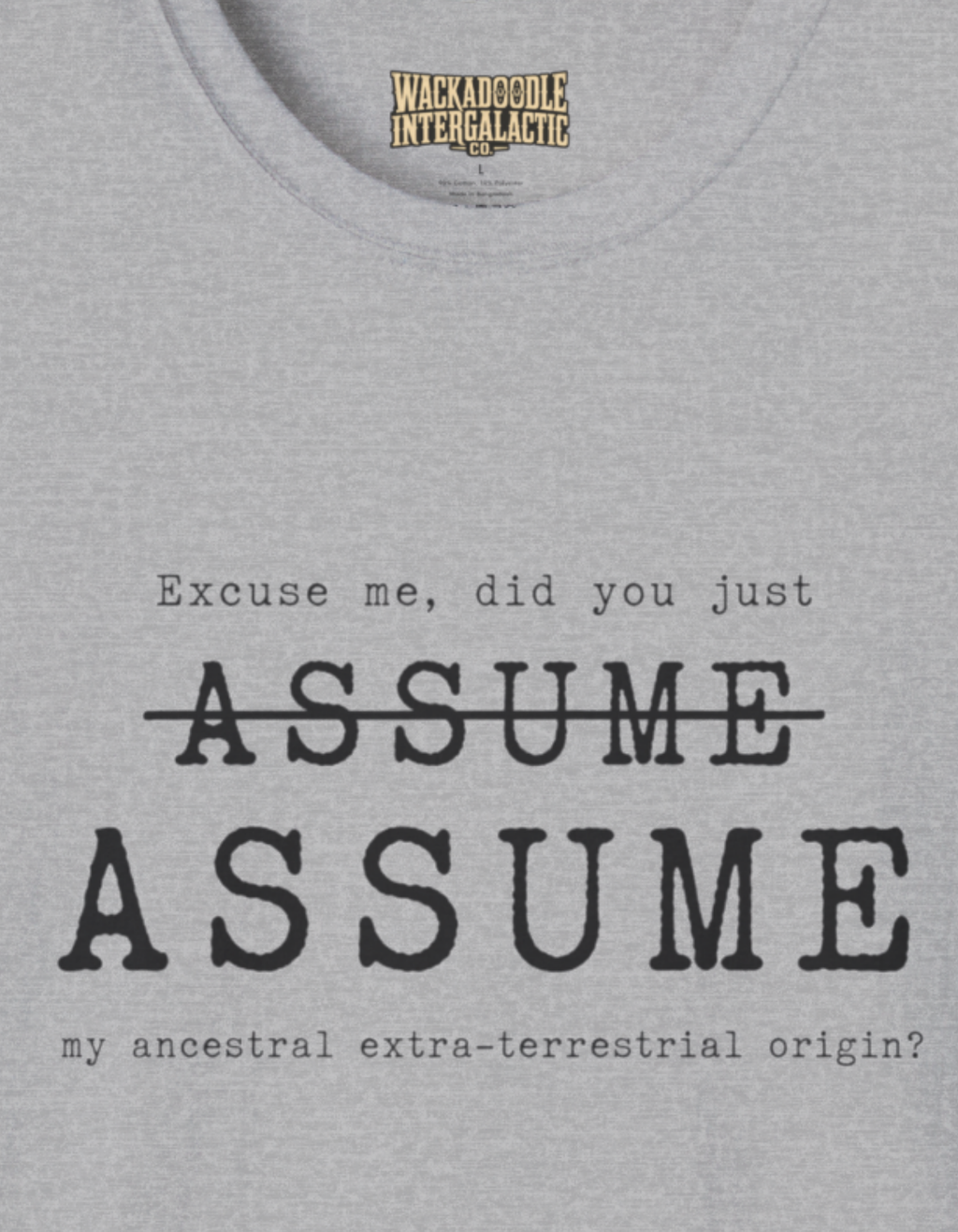 “Excuse me, did you just ASSUME?” Graphic T-Shirt — Funny Sarcastic Typography Tee