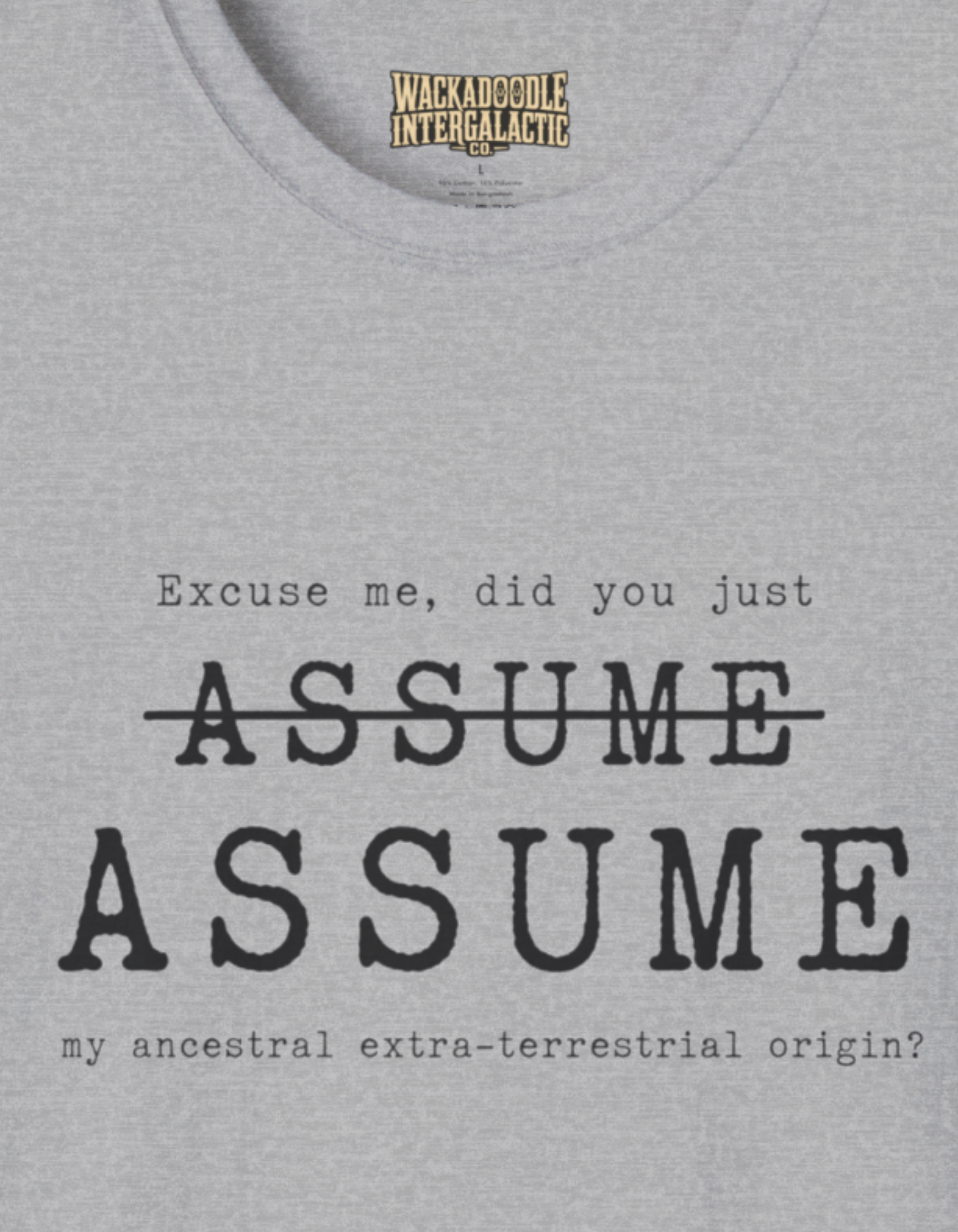 “Excuse me, did you just ASSUME?” Graphic T-Shirt — Funny Sarcastic Typography Tee