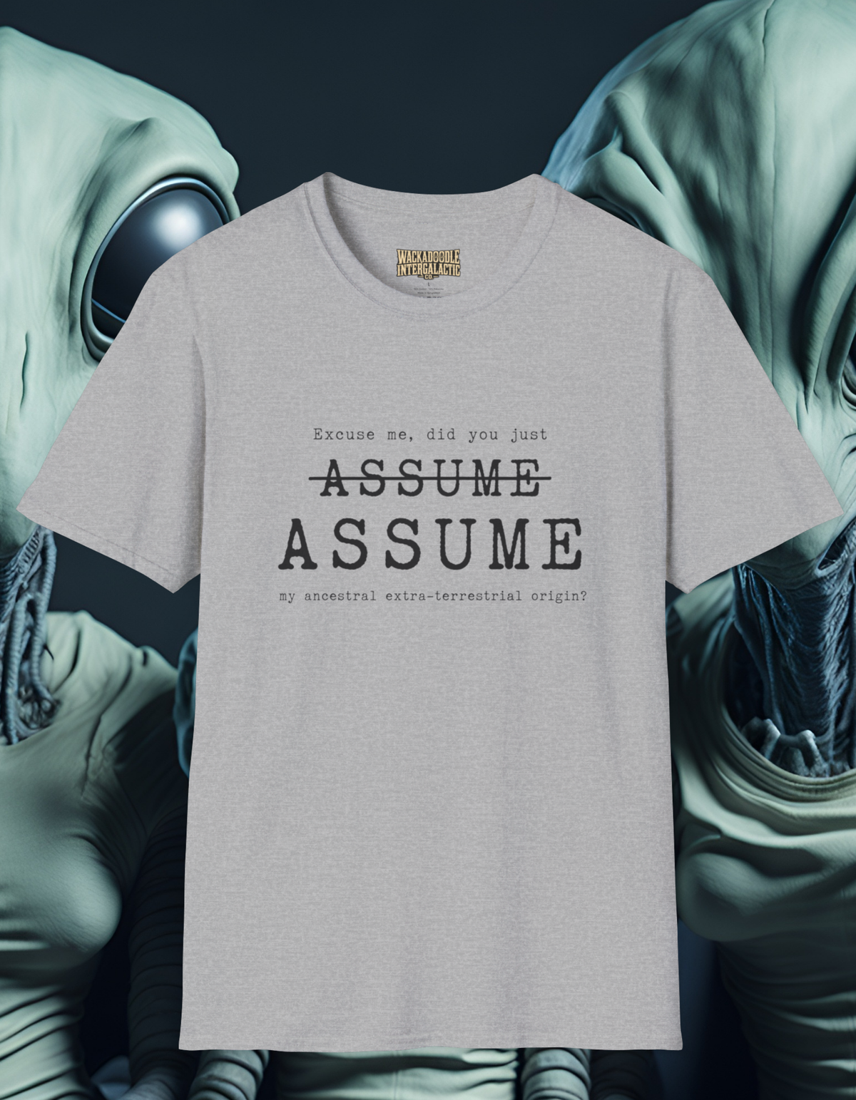 “Excuse me, did you just ASSUME?” Graphic T-Shirt — Funny Sarcastic Typography Tee