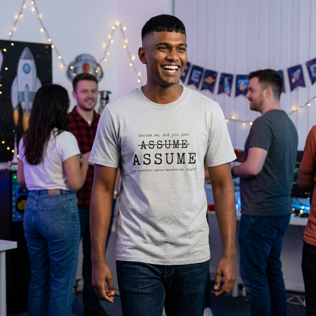 “Excuse me, did you just ASSUME?” Graphic T-Shirt — Funny Sarcastic Typography Tee