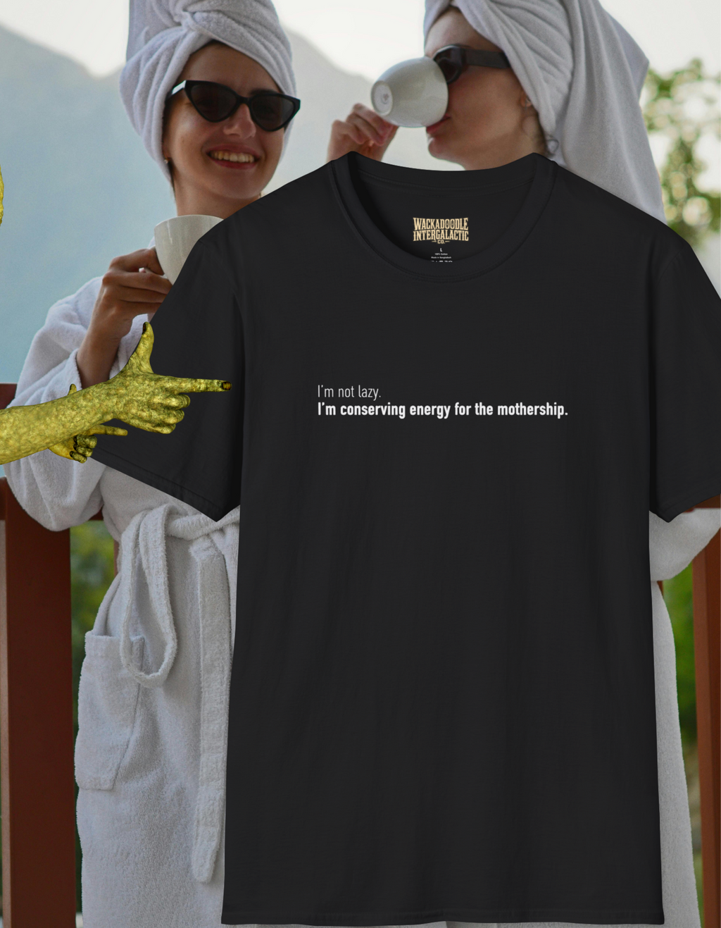 Conserving Energy for the Mothership T-Shirt — Funny Sci‑Fi Quote Tee