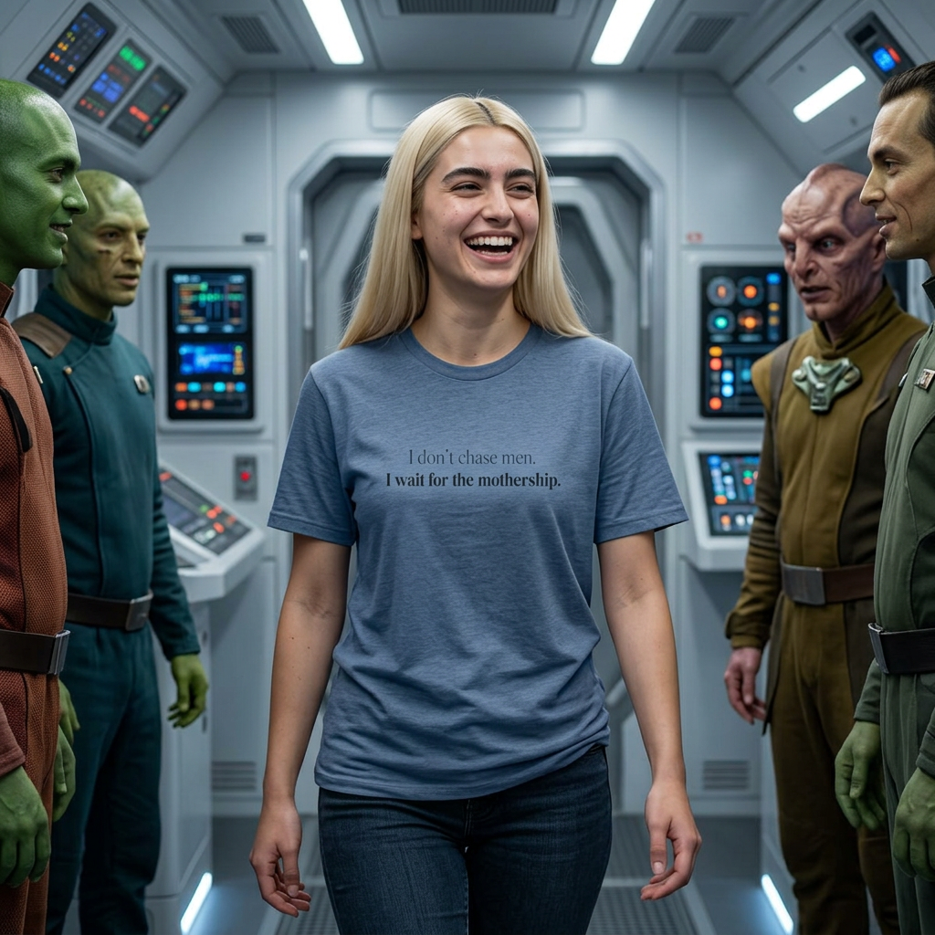 I don't chase men. I wait for the mothership. T-Shirt