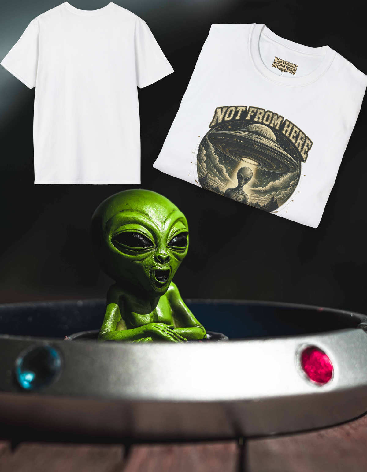 Not From Here Alien T-Shirt — Vintage UFO Graphic Tee