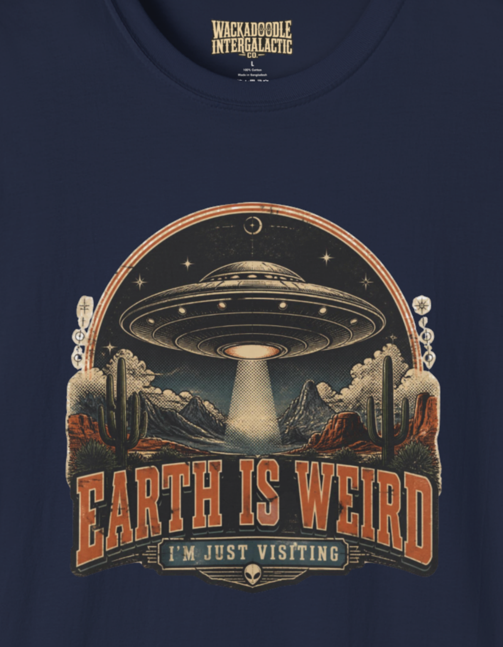 UFO Abduction T-Shirt — 'Earth Is Weird' Vintage Space Graphic
