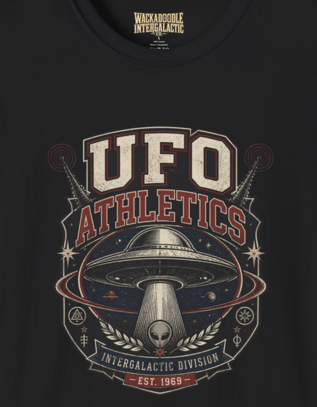 UFO Athletics Vintage Graphic T-Shirt — Retro Space Alien Sports Tee