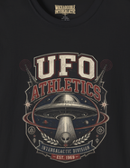 UFO Athletics Vintage Graphic T-Shirt — Retro Space Alien Sports Tee