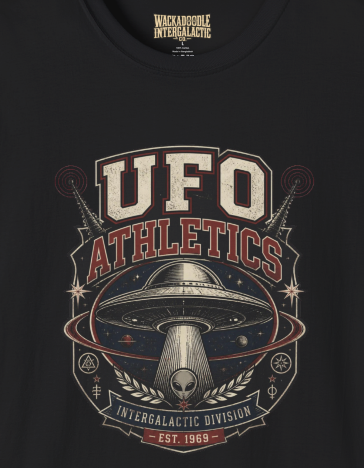 UFO Athletics Vintage Graphic T-Shirt — Retro Space Alien Sports Tee
