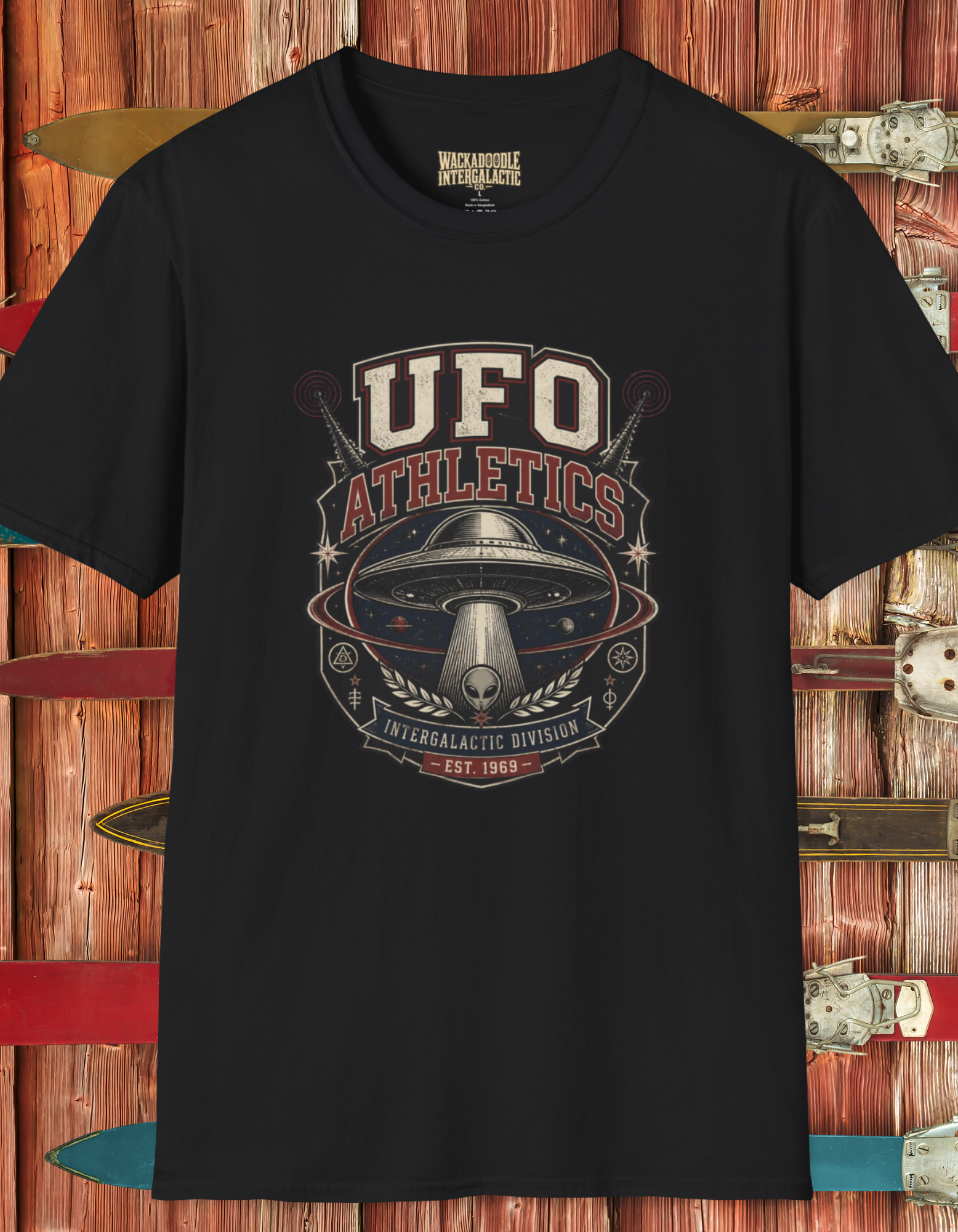 UFO Athletics Vintage Graphic T-Shirt — Retro Space Alien Sports Tee