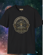 Alien Badge T‑Shirt – “Wackadoodle Intergalactic” Retro UFO Design