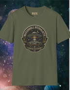 Alien Badge T‑Shirt – “Wackadoodle Intergalactic” Retro UFO Design