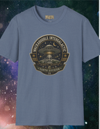Alien Badge T‑Shirt – “Wackadoodle Intergalactic” Retro UFO Design