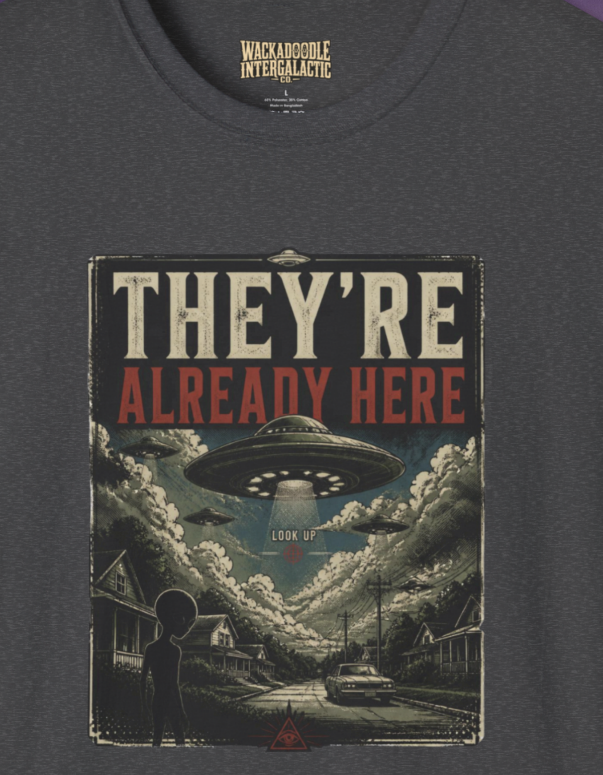 They're Already Here UFO Graphic T-Shirt — Vintage Sci‑Fi Alien Tee