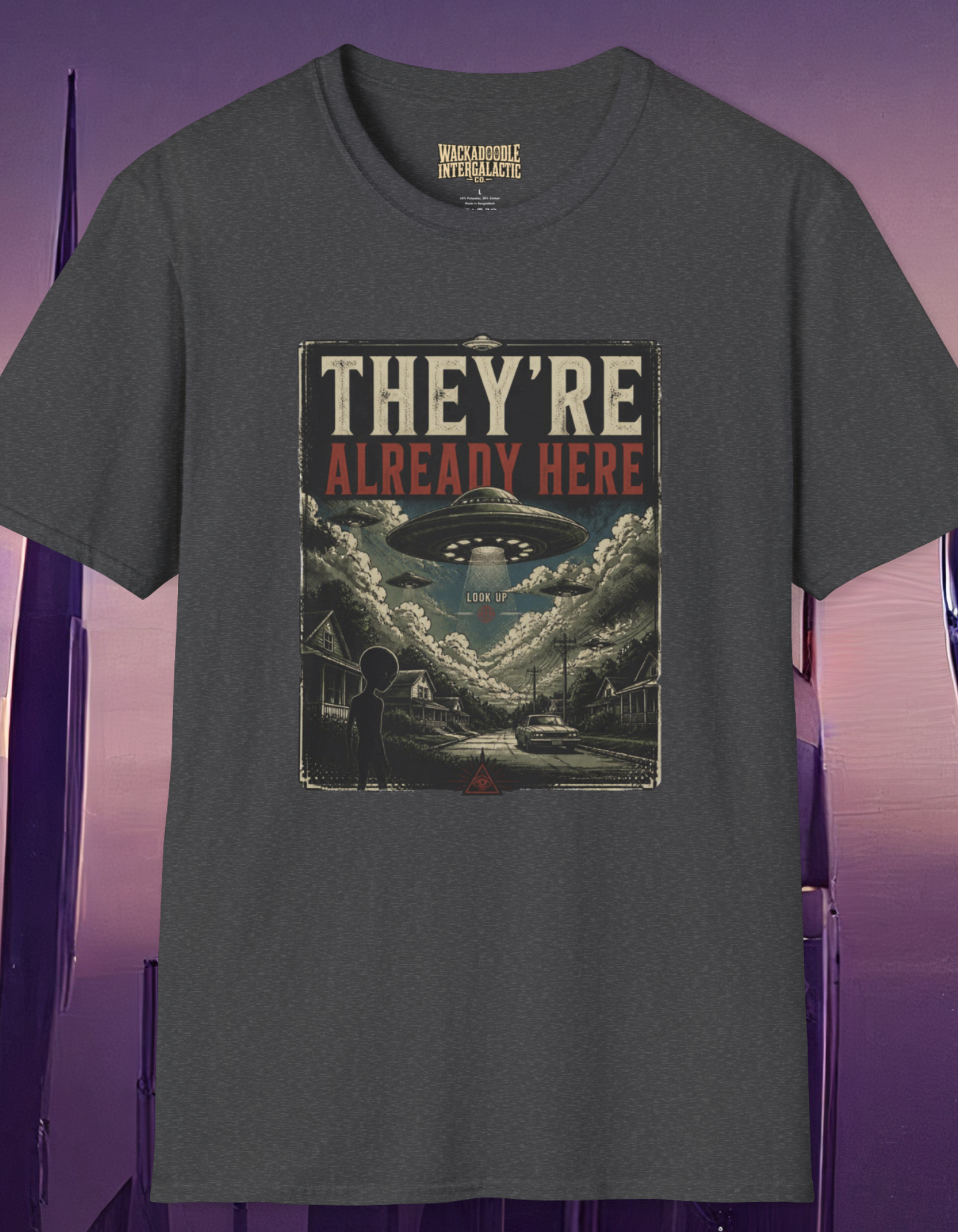 They're Already Here UFO Graphic T-Shirt — Vintage Sci‑Fi Alien Tee