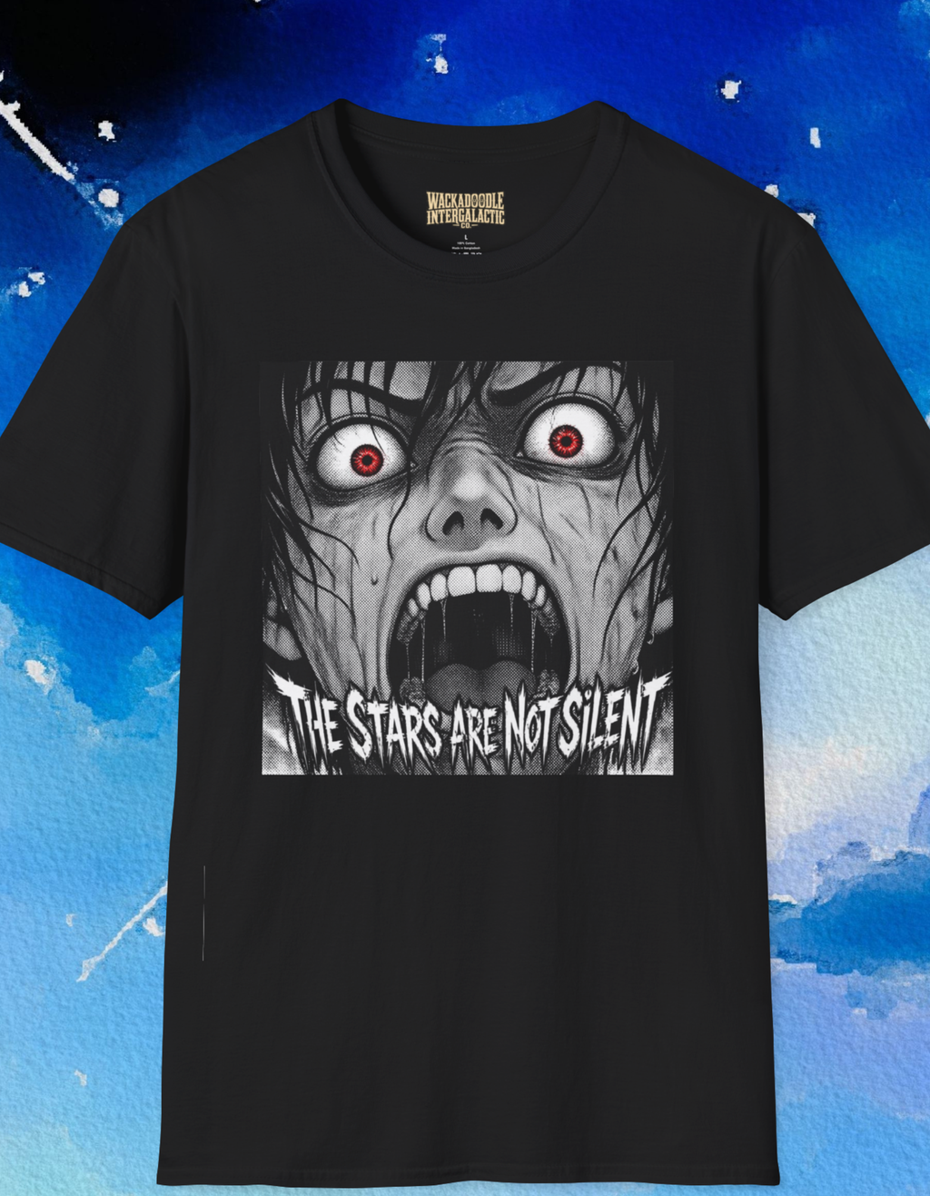 Horror Graphic T-Shirt — 'The Stars Are Not Silent' Screaming Face Tee