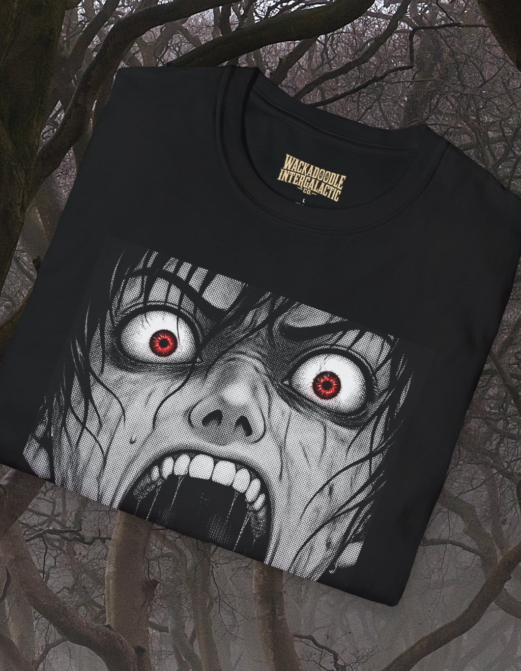 Horror Graphic T-Shirt — 'The Stars Are Not Silent' Screaming Face Tee