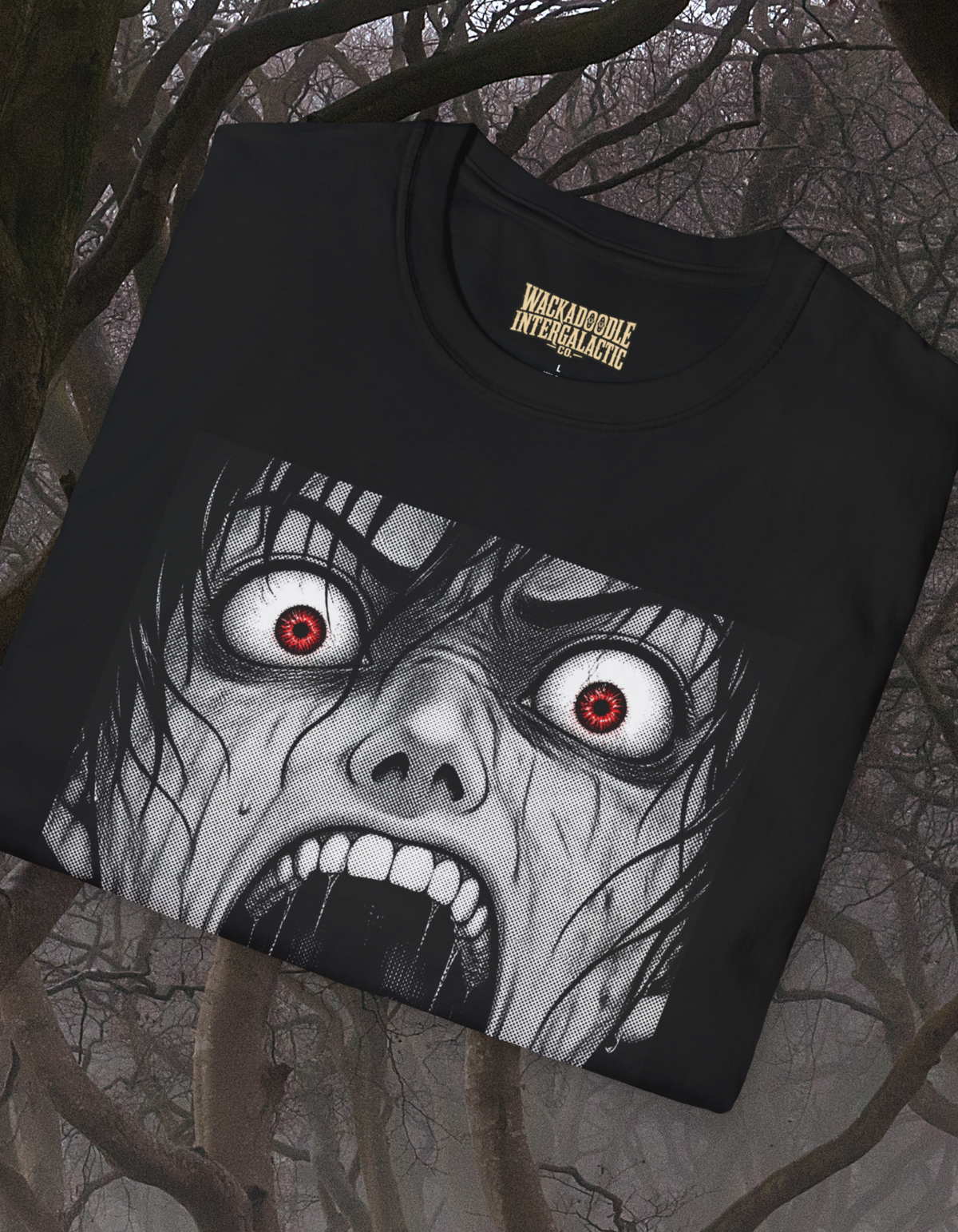Horror Graphic T-Shirt — 'The Stars Are Not Silent' Screaming Face Tee
