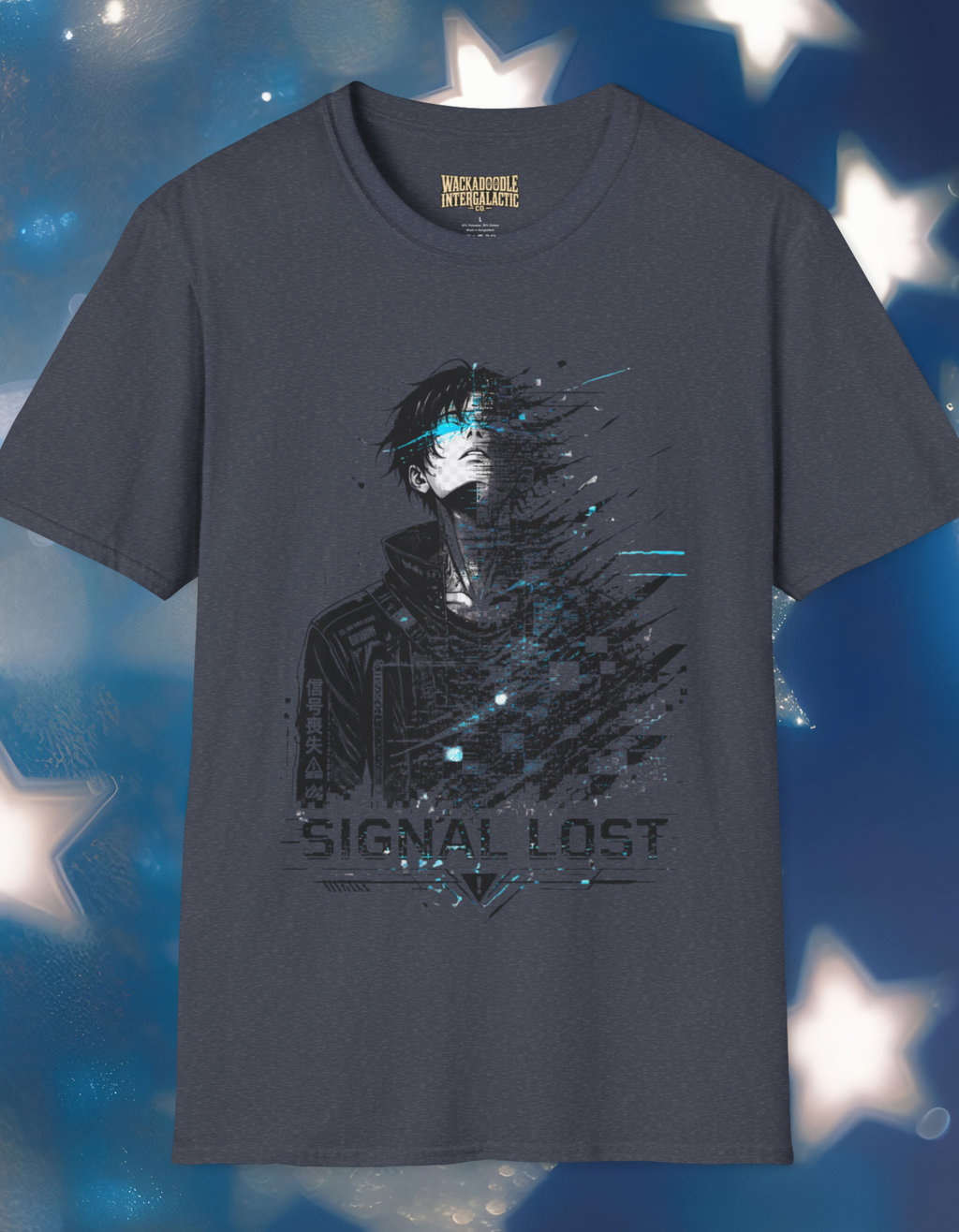 Signal Lost Graphic Tee — Futuristic Cyberpunk Anime Shirt