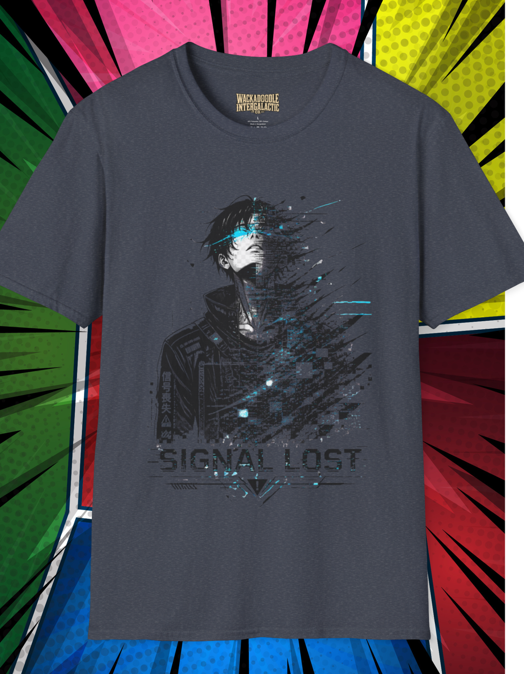 Signal Lost Graphic Tee — Futuristic Cyberpunk Anime Shirt