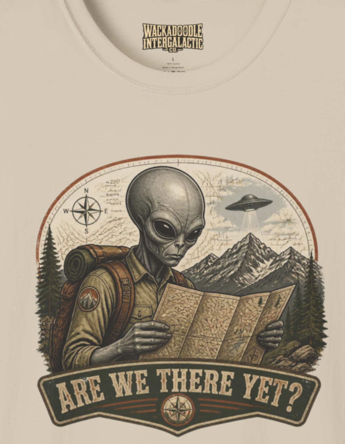 Are We There Yet Alien Hiker T-Shirt