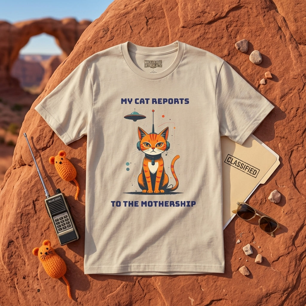 My Cat Reports to the Mothership T-Shirt