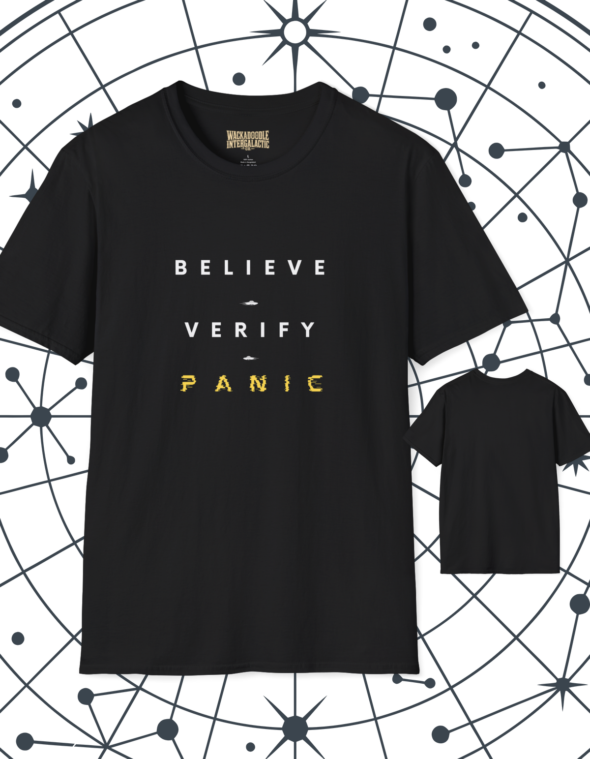 Believe Verify Panic T-Shirt