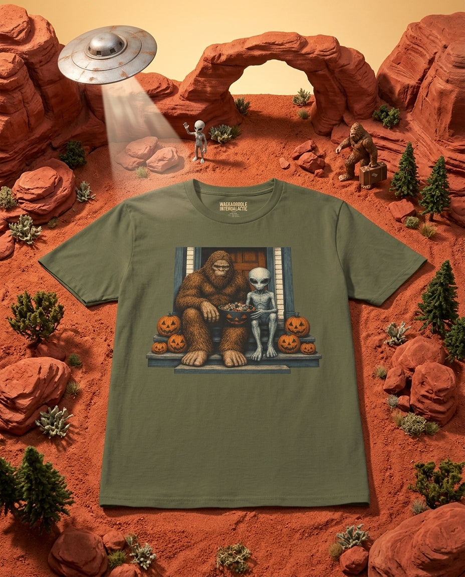Halloween Sasquatch & Alien T-Shirt