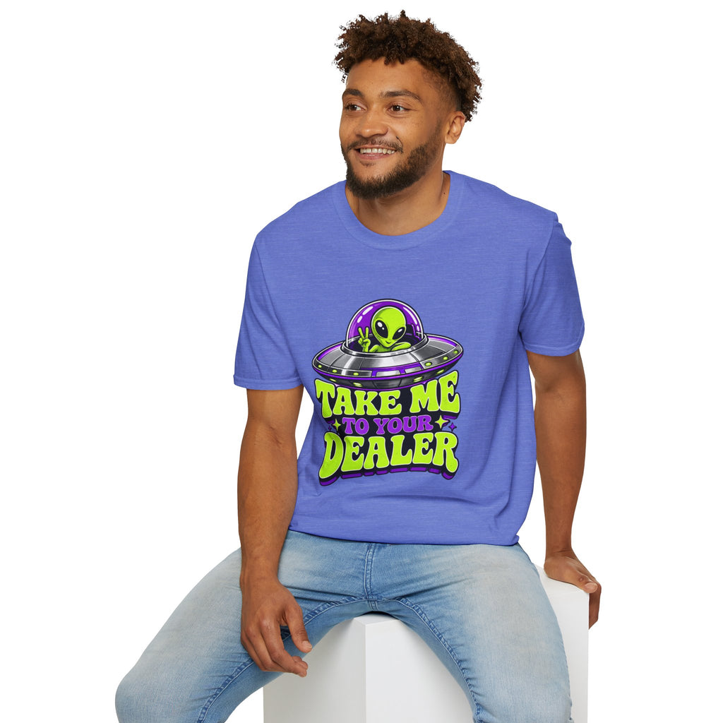 Alien UFO T‑Shirt — "Take Me to Your Dealer" Graphic Tee