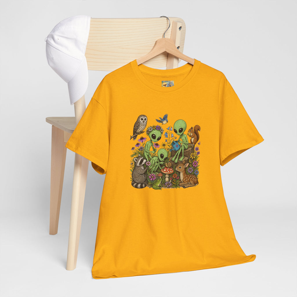 Alien Forest Friends T‑Shirt — Cute Alien & Woodland Animals Graphic Tee