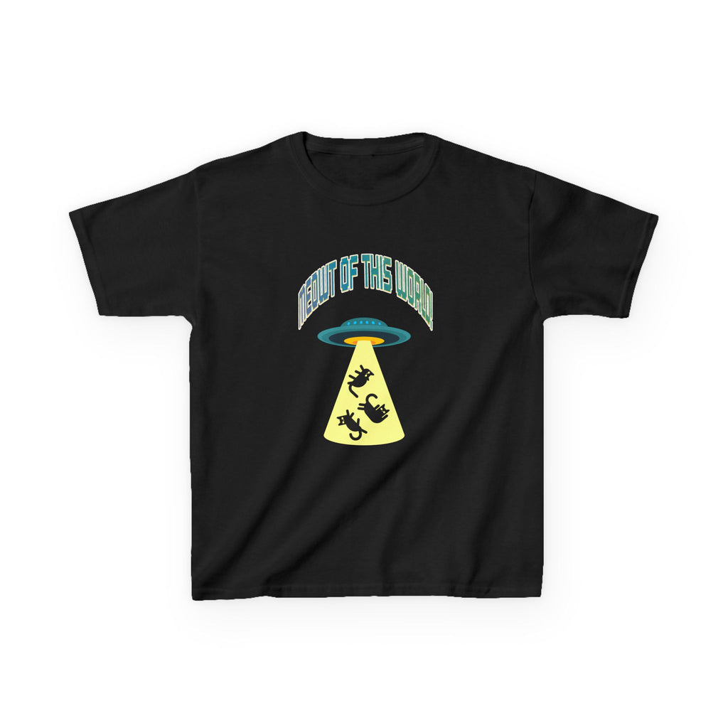 Kids Tee — 'Meowt of this World' UFO Alien Abduction Graphic