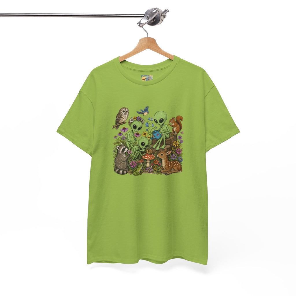 Alien Forest Friends T‑Shirt — Cute Alien & Woodland Animals Graphic Tee