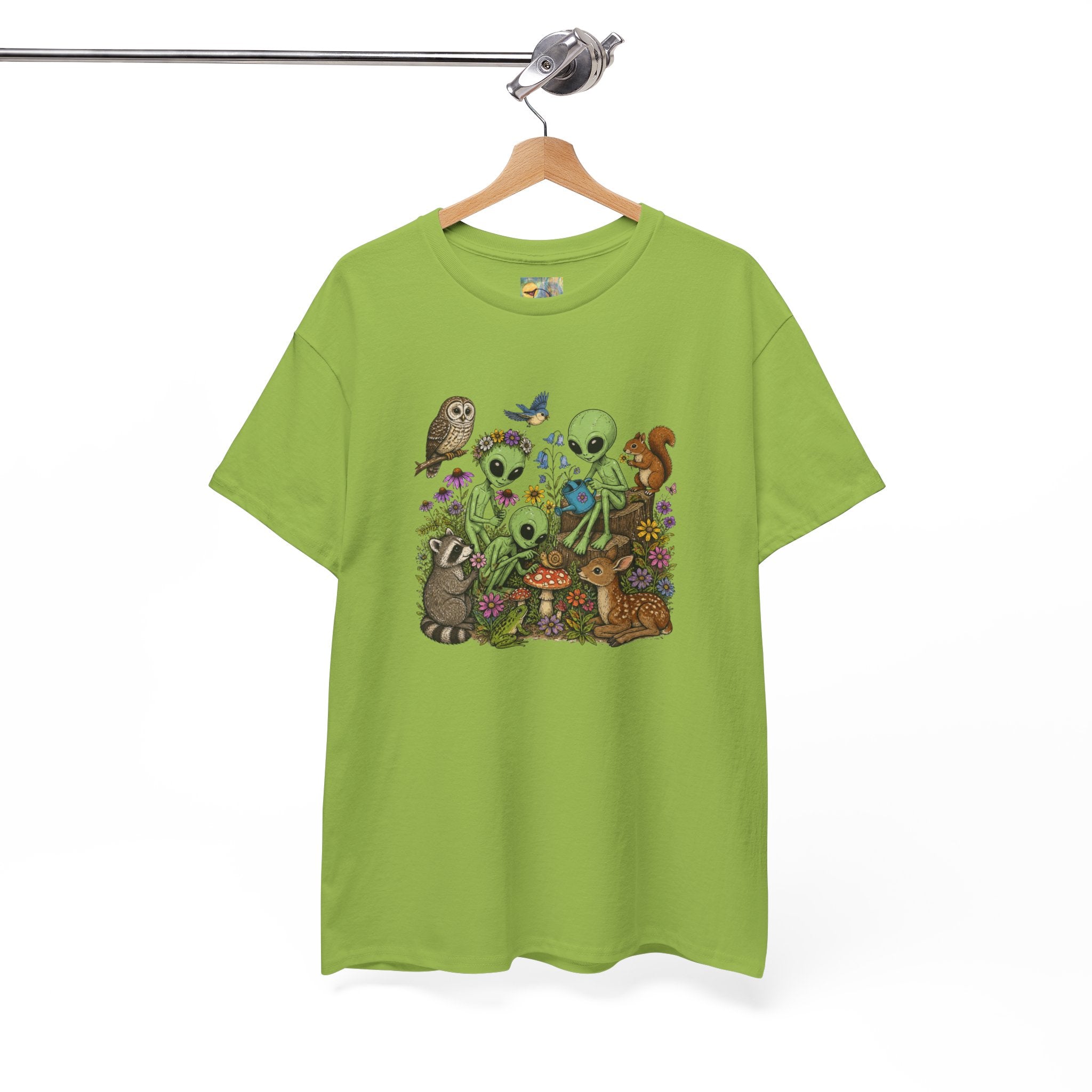 Alien Forest Friends T‑Shirt — Cute Alien & Woodland Animals Graphic Tee