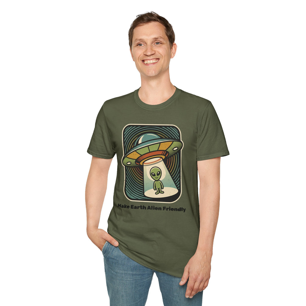 Alien Abduction T-Shirt — 'Help Me' Retro UFO Graphic Tee