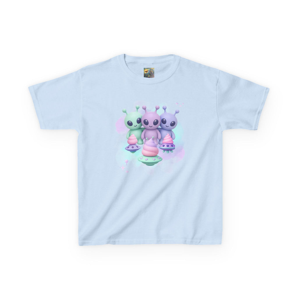 Cotton Candy UFO's Kids Alien Friends T‑Shirt — Cute Pastel UFO & Little Aliens Tee