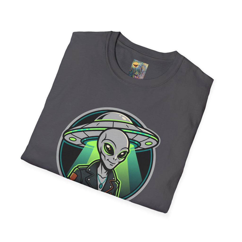 Alien UFO Graphic T-Shirt "You are blocking my trajectory" — Retro Green Extraterrestrial Design